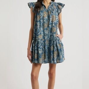 Cleobella Lydia Magnolia Floral Organic Cotton Babydoll Dress - Size S